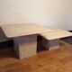 Duo de tables basses gigognes en travertin