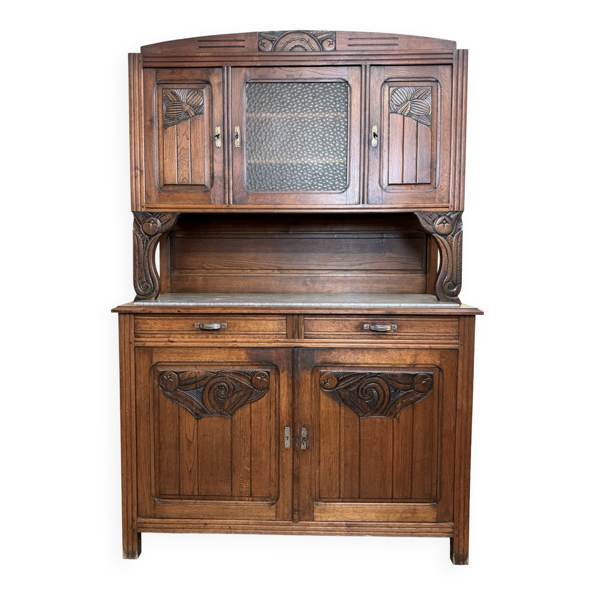 2-body art deco buffet in solid wood circa 1940