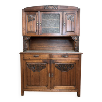 2-body art deco buffet in solid wood circa 1940