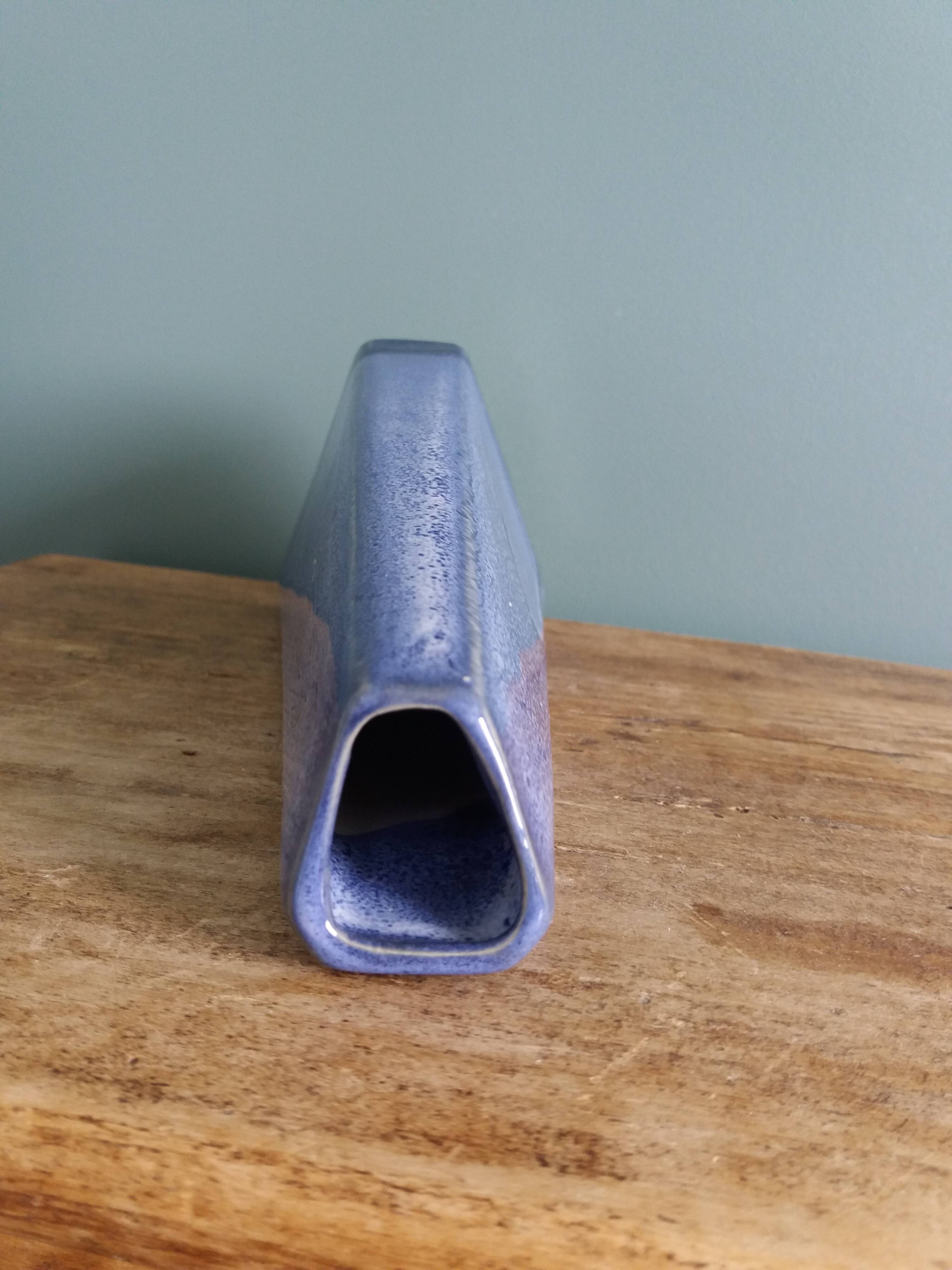 Geometric speckled glazed ceramic vase