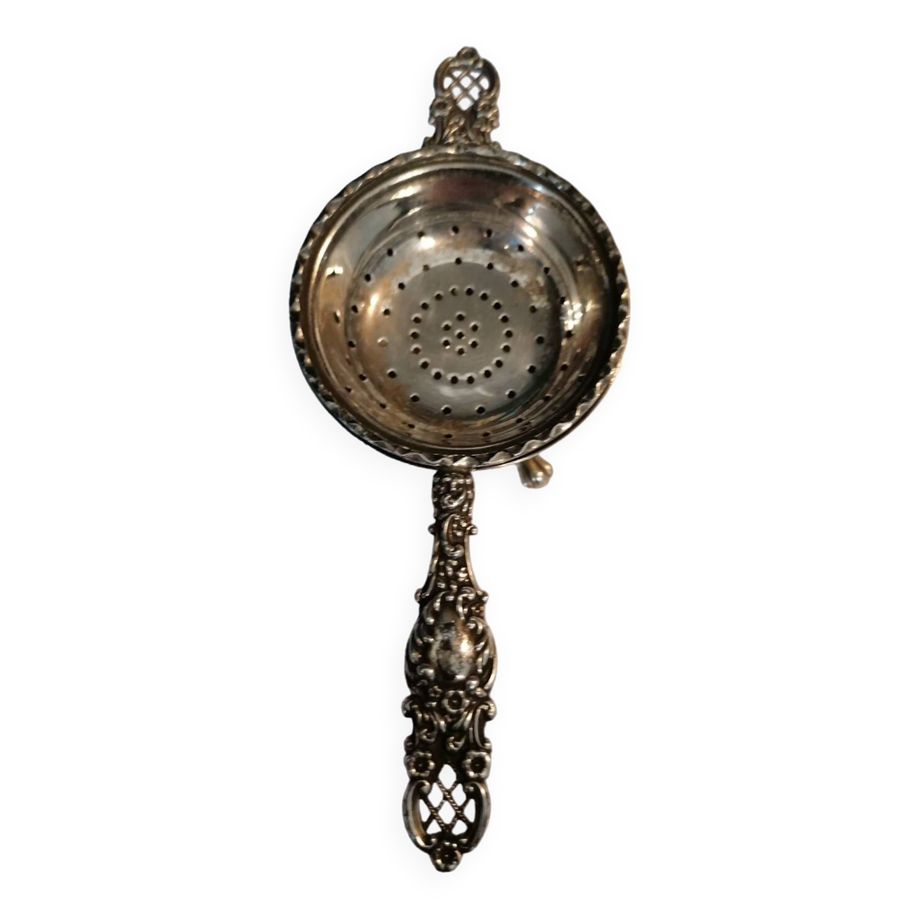 Passoire à Thé Antique Argent Massif 925 - Marque Eugène LEFEVRE, Style Louis XV, 19ème Siècle - Occasion
