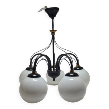 Chandelier Art Nouveau vintage, Pologne, années 1970
