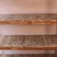 Old burmese teak workshop shelf original unbleached patina