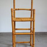 Vintage bamboo rattan high stool