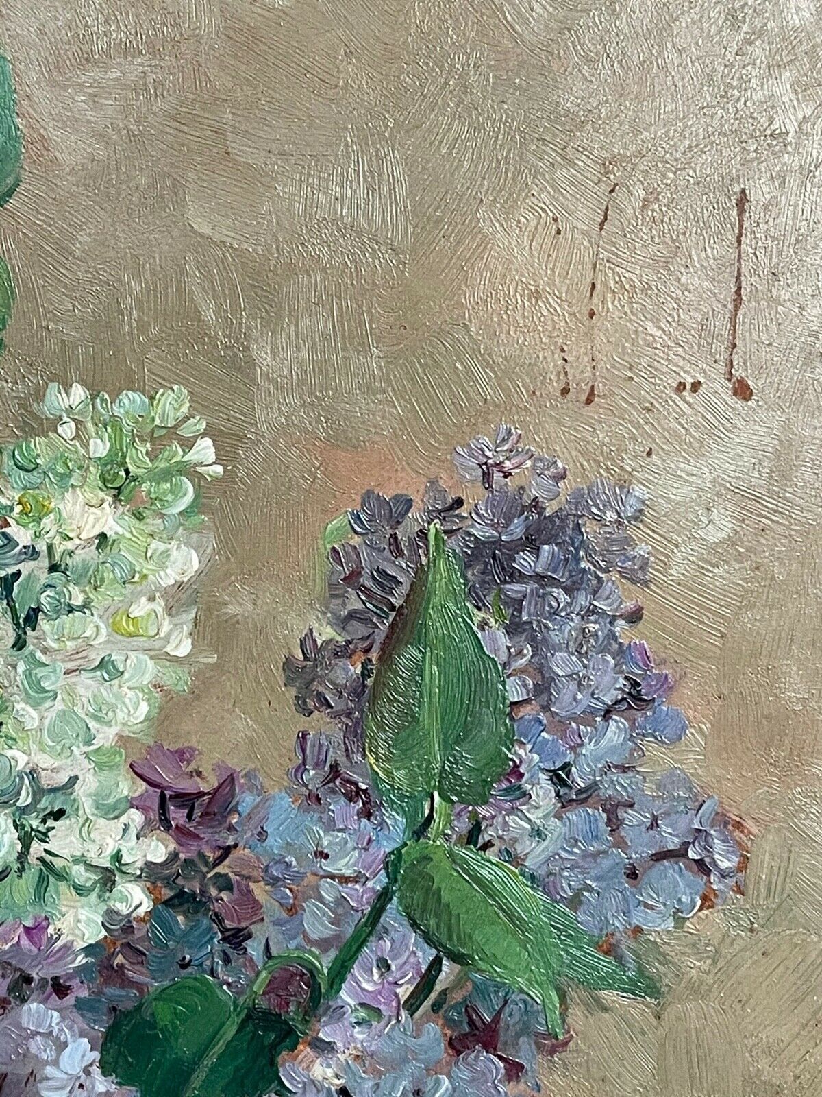 Huile panneau nature morte Jean Verdier bouquet fleurs cadre montparnasse