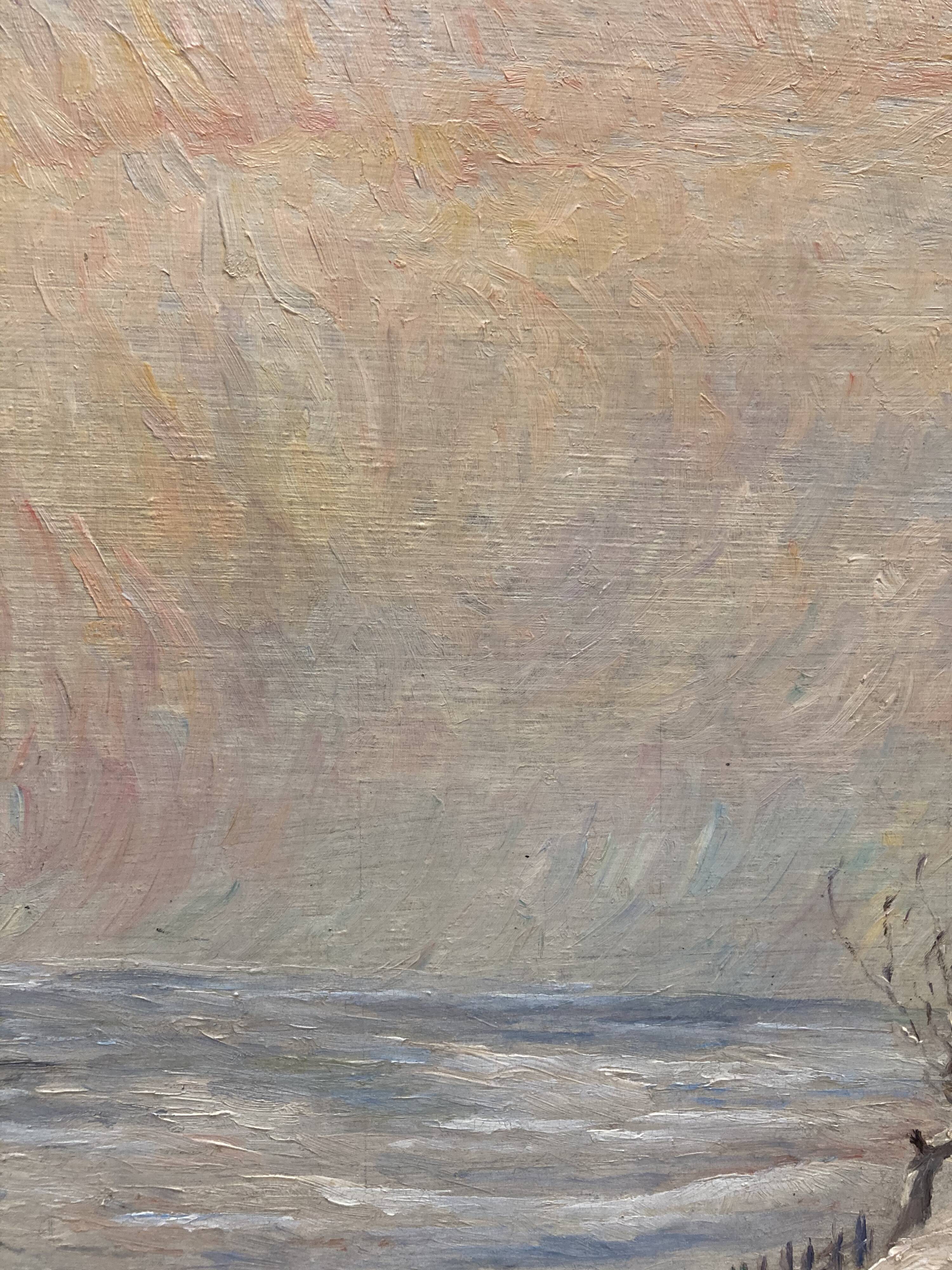 Peinture de paysage sous la neige
