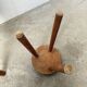 3 free-form oak tripod stools