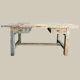 Établi console à tiroirs en hêtre patine bleue 1940