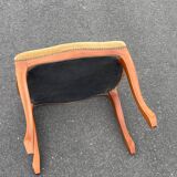 Louis XV style wooden and velvet footrest