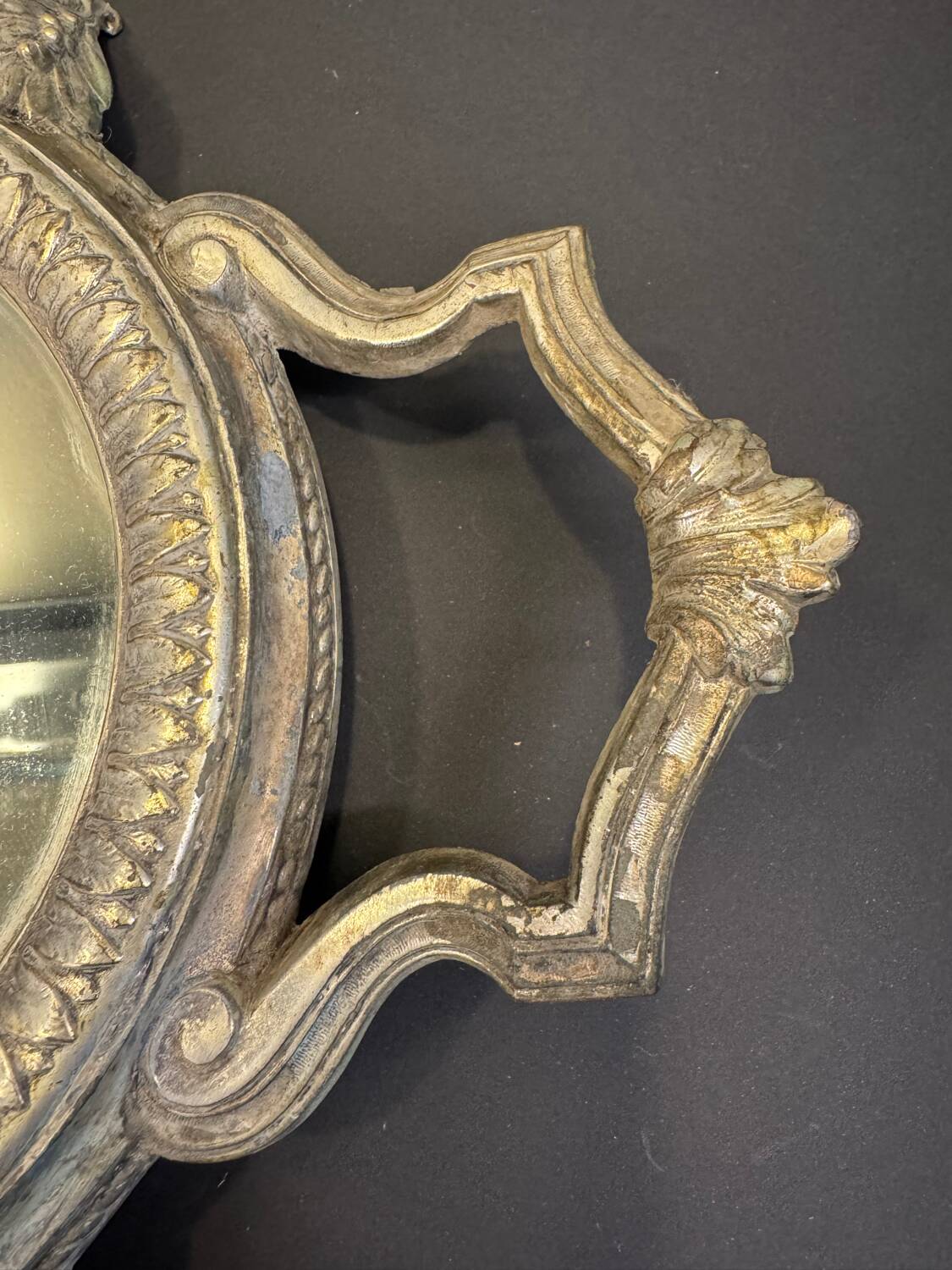 Silver metal mirror tray