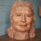Sculpture signed Doloire, terracotta sculpture, woman's head sculpture, collection, interior decoration.
