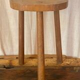 Ancien tabouret de traite tripode