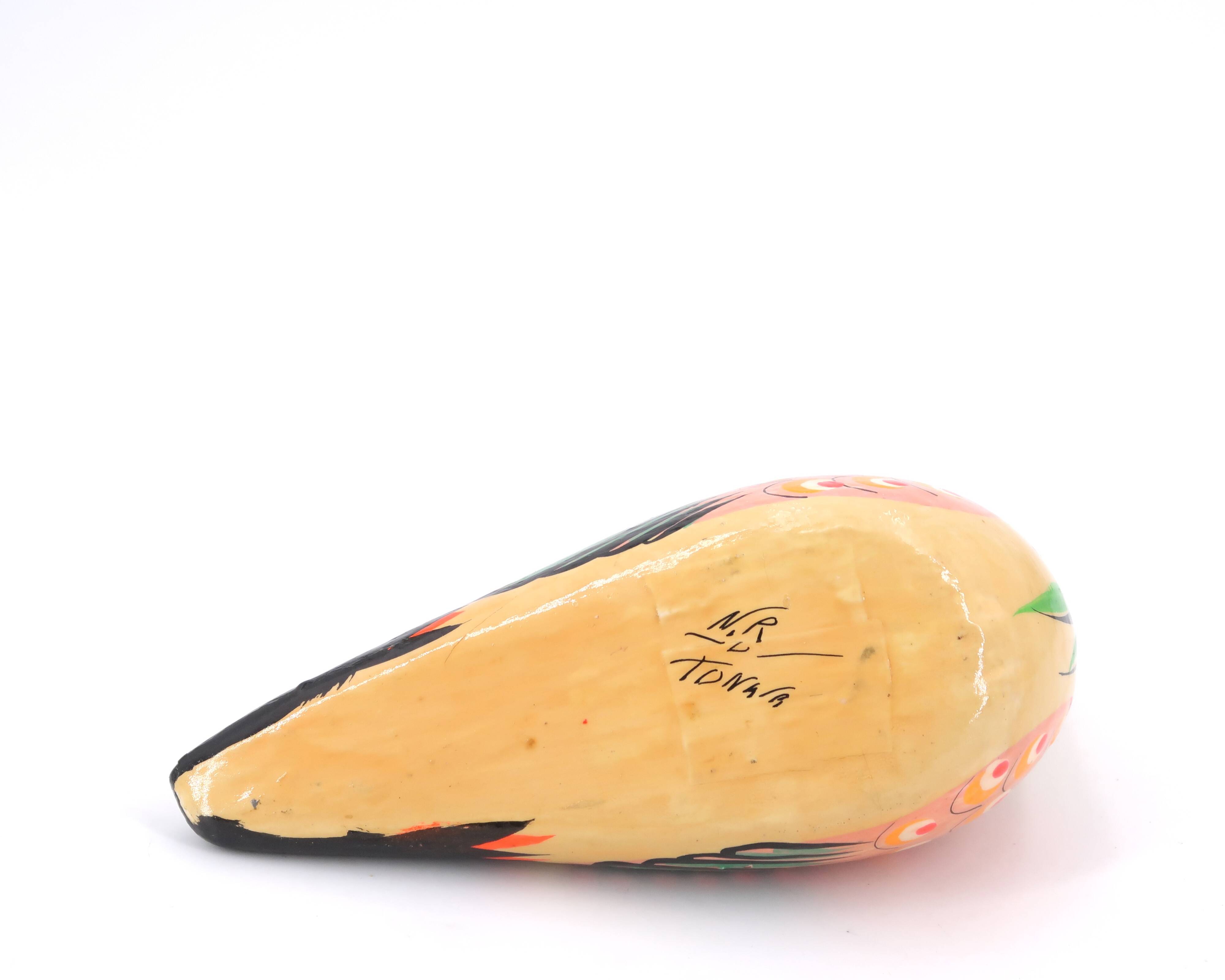 Mexican bird in Tonola painted ceramic