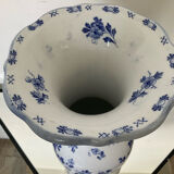 Large antique Delft blue and white porcelain vase signed