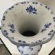Large antique Delft blue and white porcelain vase signed