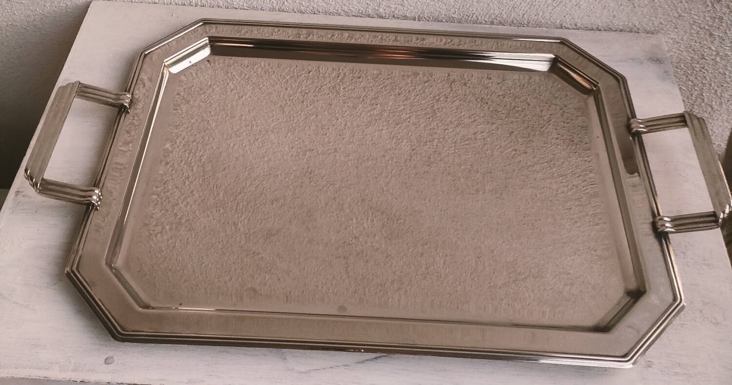 Chrome serving tray