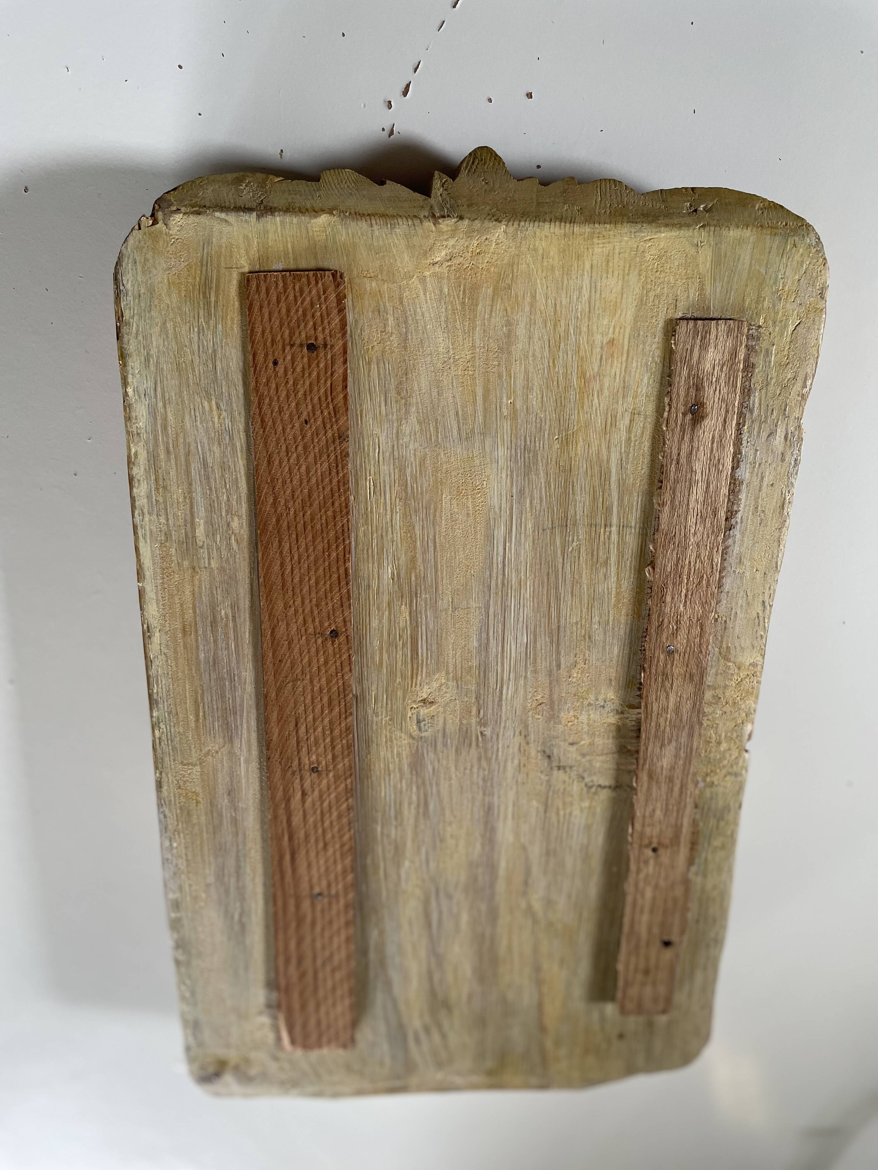 Panneau ancien en bois sculpté au décor de feuillage