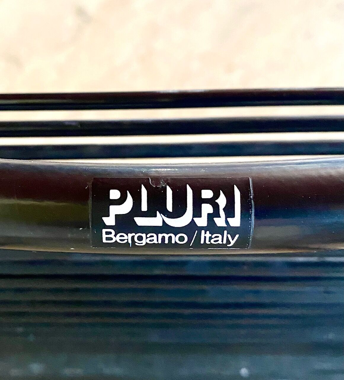 Pair of Italian Chairs in Black Metal and Scooby, produced by Pluri Bergamo, 1980