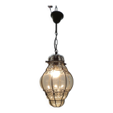 Vintage blown glass lantern suspension in Venetian style, evoking the