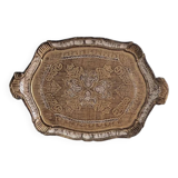 Plateau florentin doré et blanc – 49 x 33 cm