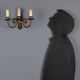 Antique wall sconces in gilded bronze, 3 lights, Italy, 20th century.