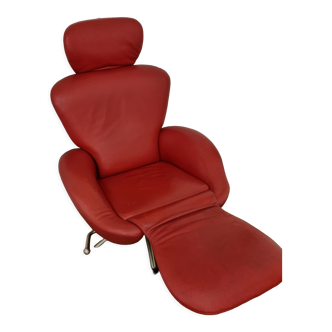 Fauteuil dodo Cassina cuir rouge