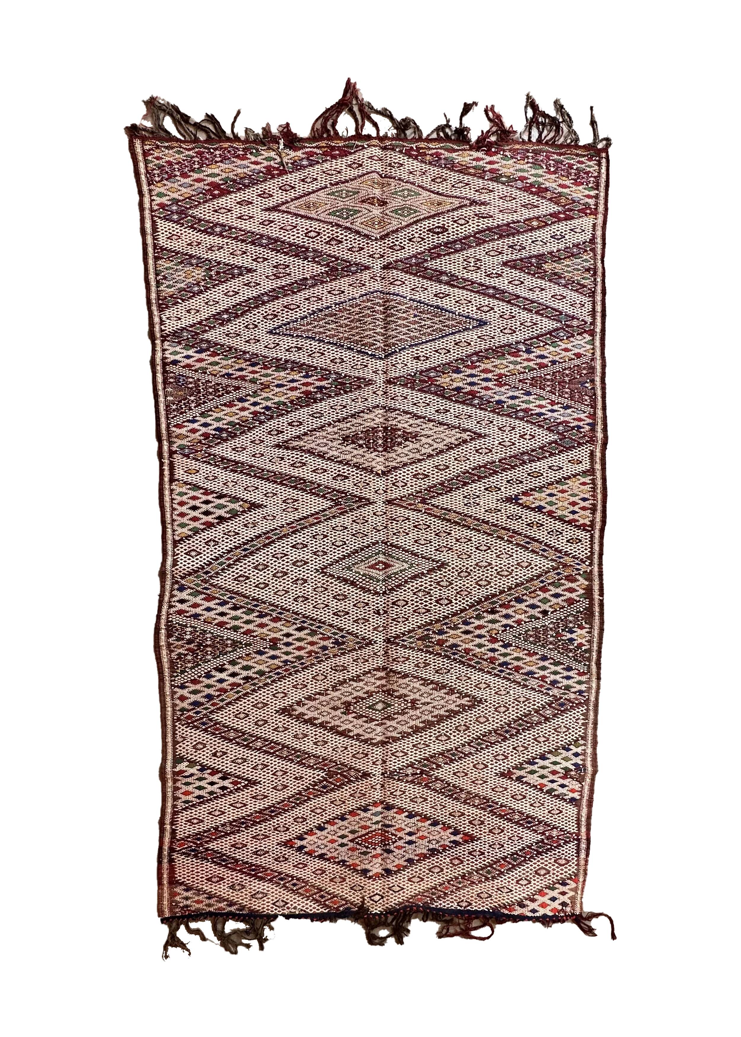 Moroccan kilim zayan rug - 247 x 143 cm