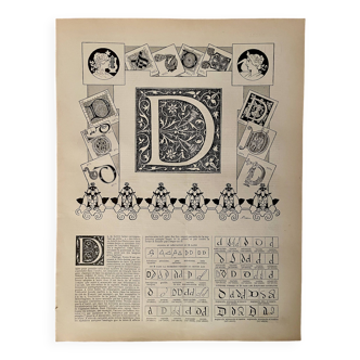 Lithograph letter D - 1900