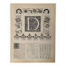 Lithographie lettre D - 1900