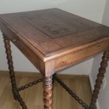 Marquetry table with drawer