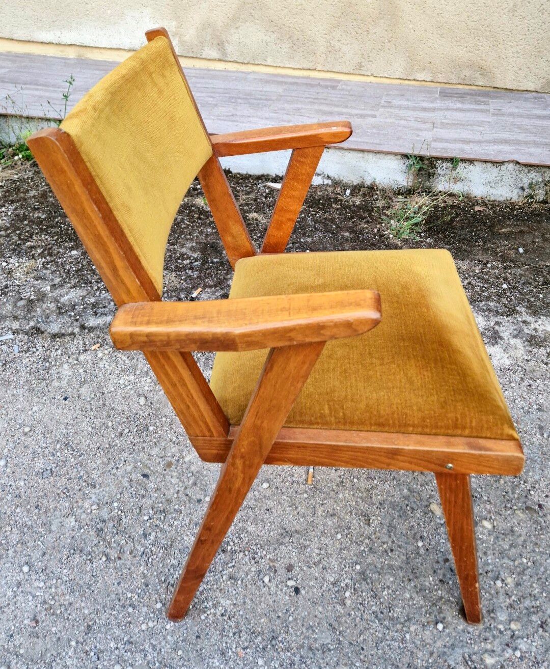 2 vintage compass foot chairs