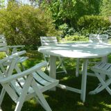 Triconfort garden table with extension, 4 armchairs and 2 chairs