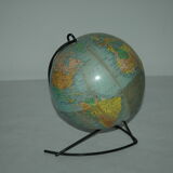 Globe terrestre mappemonde Girard Barrere vers 1960 design 60's