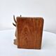 Old antelope bookend in hand carved wood