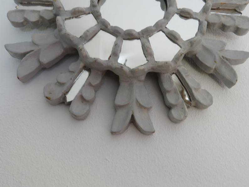 Wooden sun mirror with art deco inlays 40/50