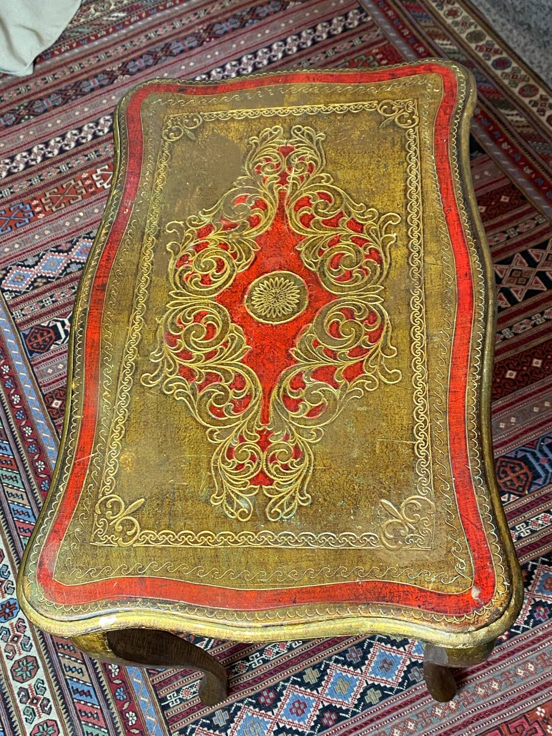 Florentine wooden side table