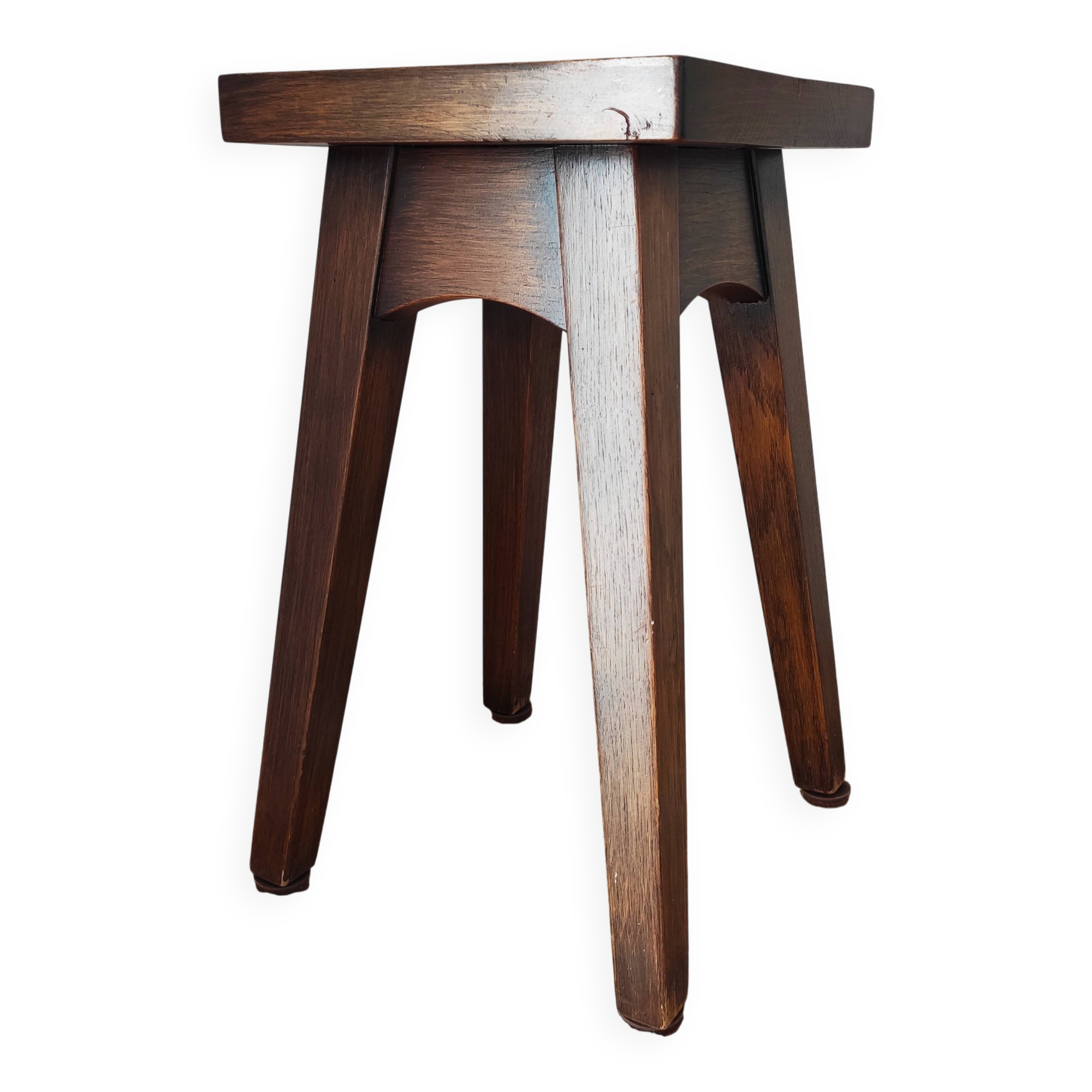 Vintage solid oak stool