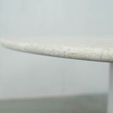 Round Belgian travertine dining table