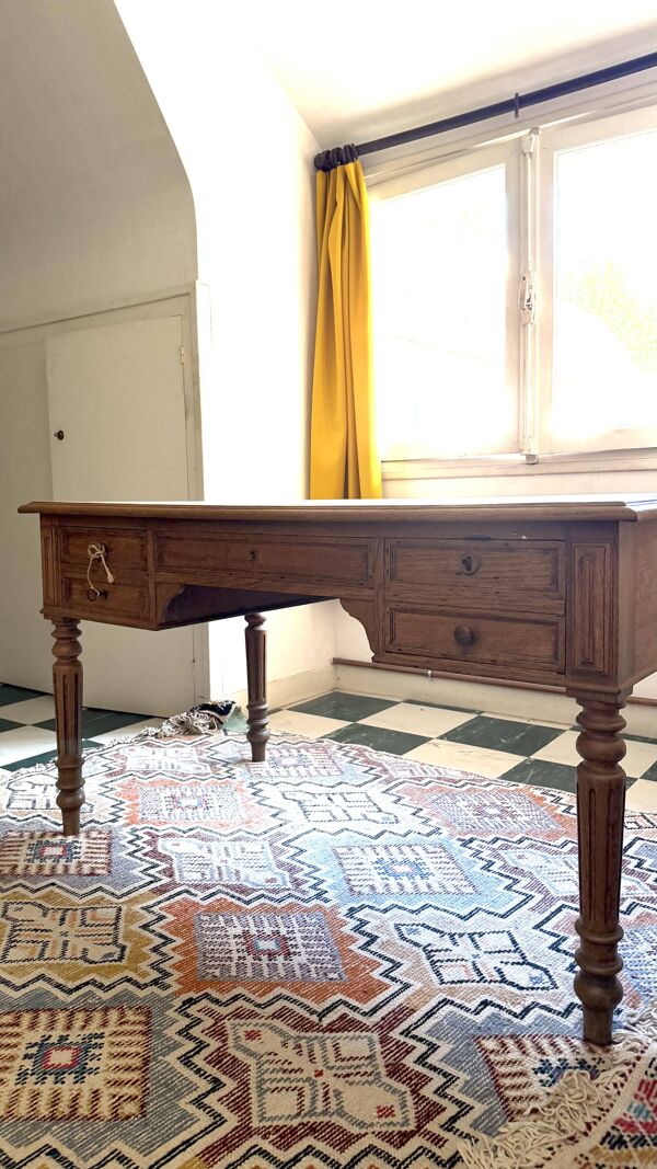 Bureau ancien en chêne massif – bureau de caractère, style campagne chic