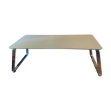 Seventies management desk in Stone Grey finish with chrome structure +