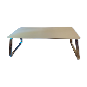 Seventies management desk in Stone Grey finish with chrome structure +