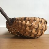 Braided wooden basket