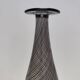 Black Murano Glass Bottle Vase "Mezza Filigrana" by Martens for Aureliano T