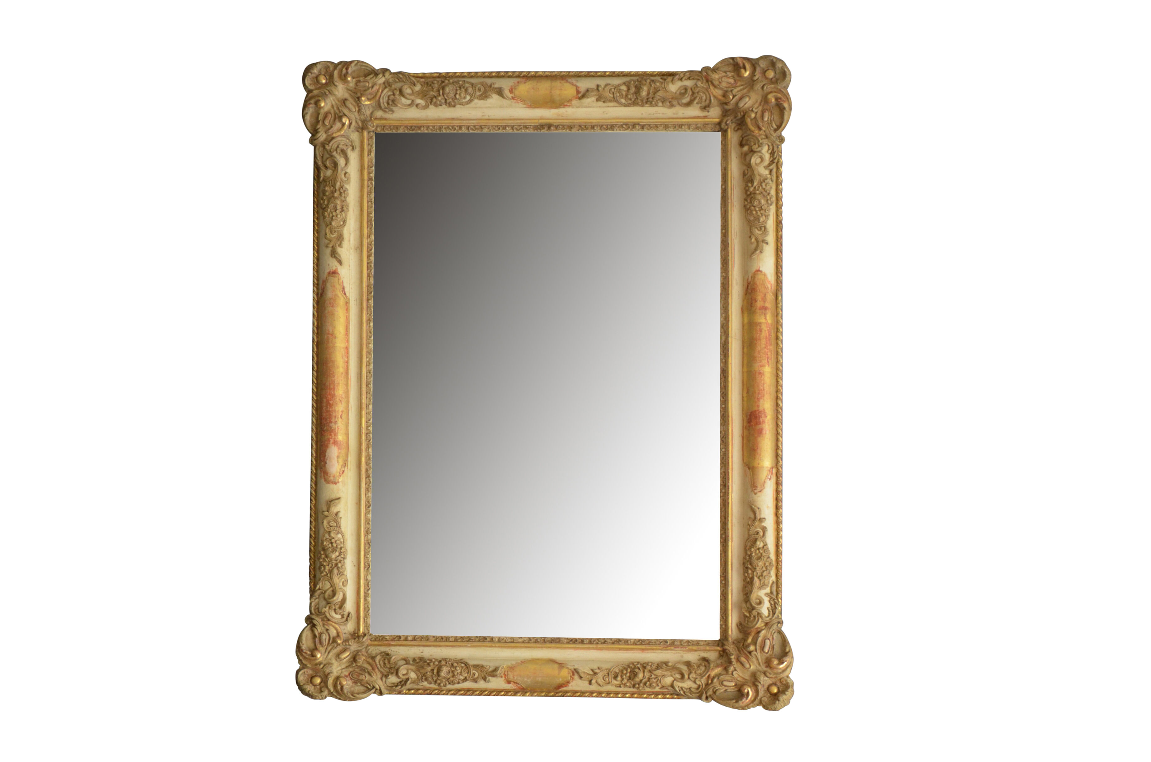 Miroir de mur doré du 19ème siècle