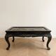 Table basse chinoise ancienne en bois noir et nacre