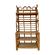 Vintage curved rattan shelf cabinet from the 60s