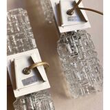 70s Faceted Crystal Pair of Sconces by Targetti Sankey