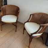 Pair of Armchairs inspired by M Guire in Wicker-Bamboo
