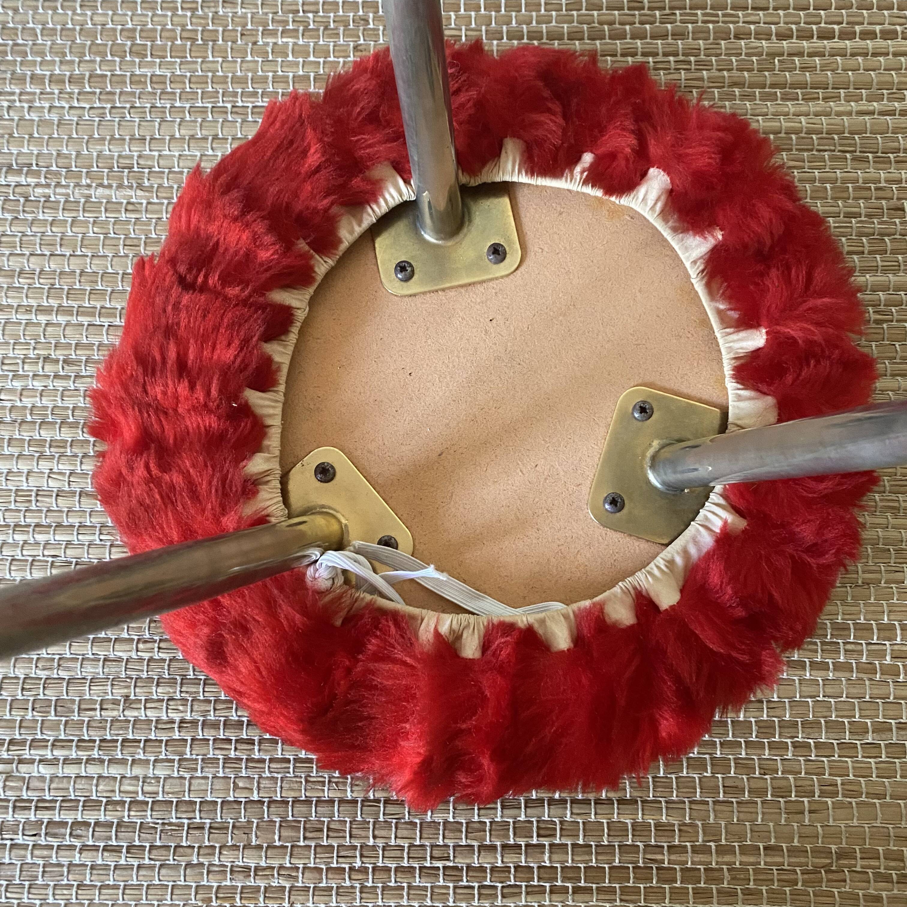 60s Mohair Tripod Stool