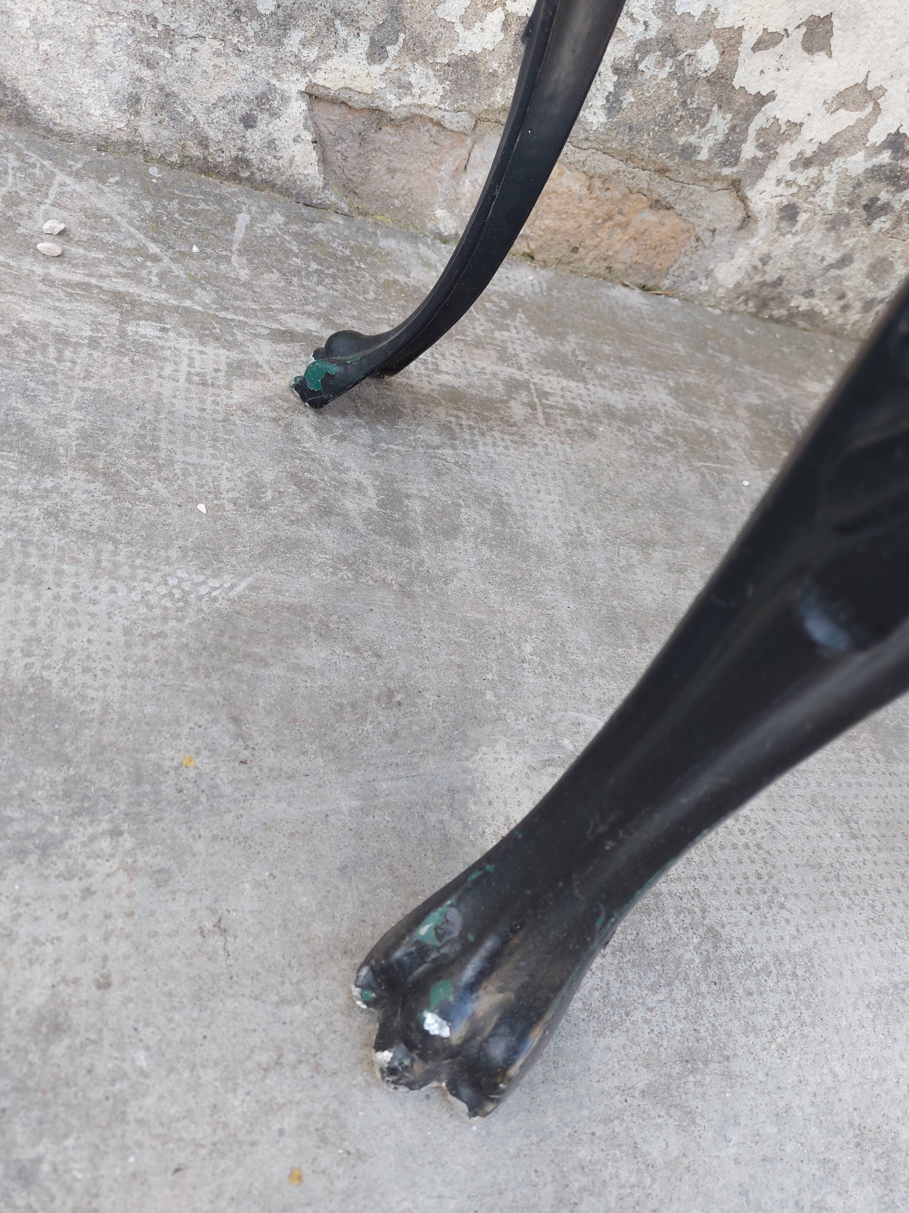 Series of 3 antique garden chairs